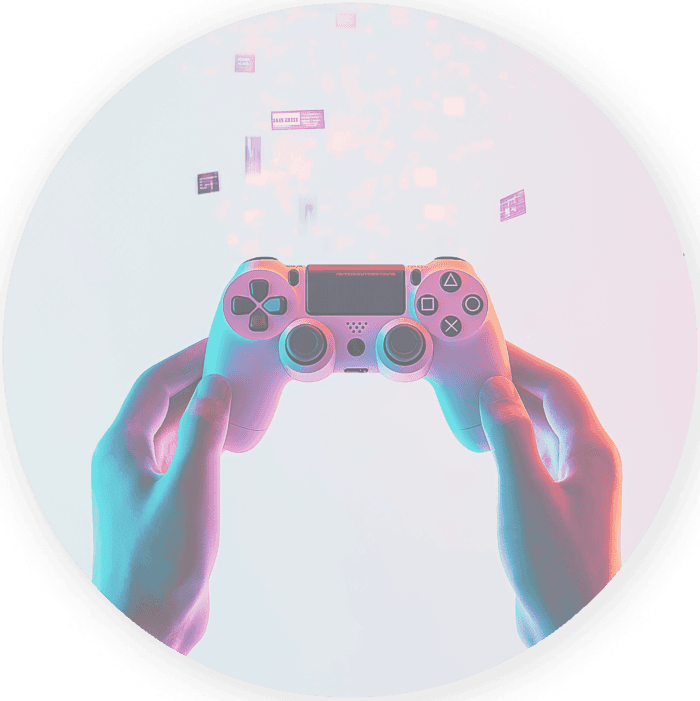 Hands holding a game controller